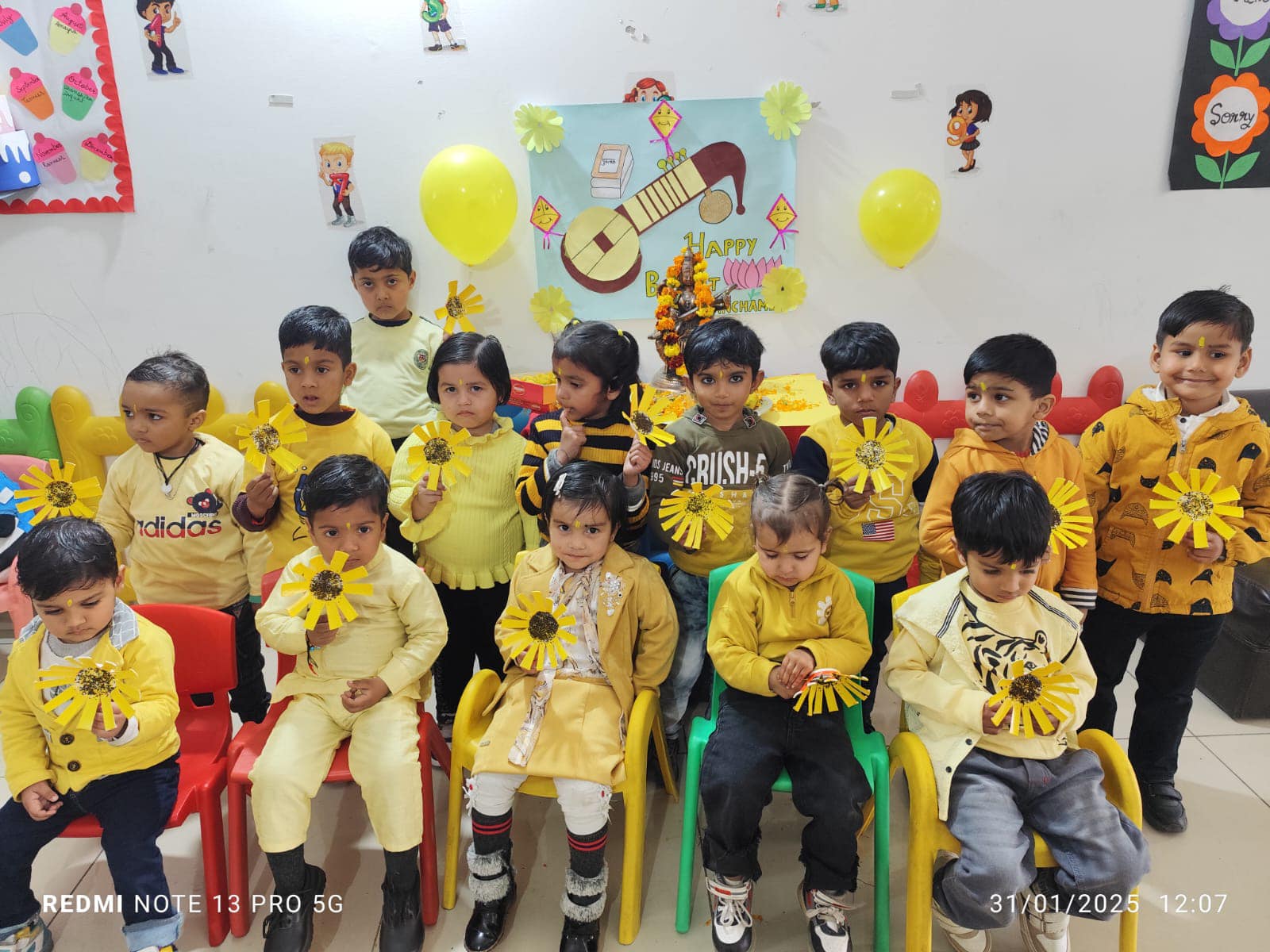 Yellow day celebration at preschool
